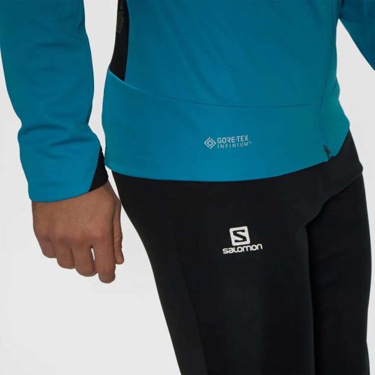 Salomon Gore Tex Infinium Windstopper Pro Men's Jackets Turquoise | CA 56N38